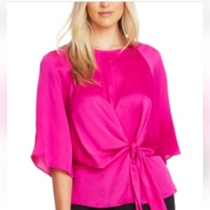 Vince Camuto Pink Tie Front 3/4 Sleeve Blouse